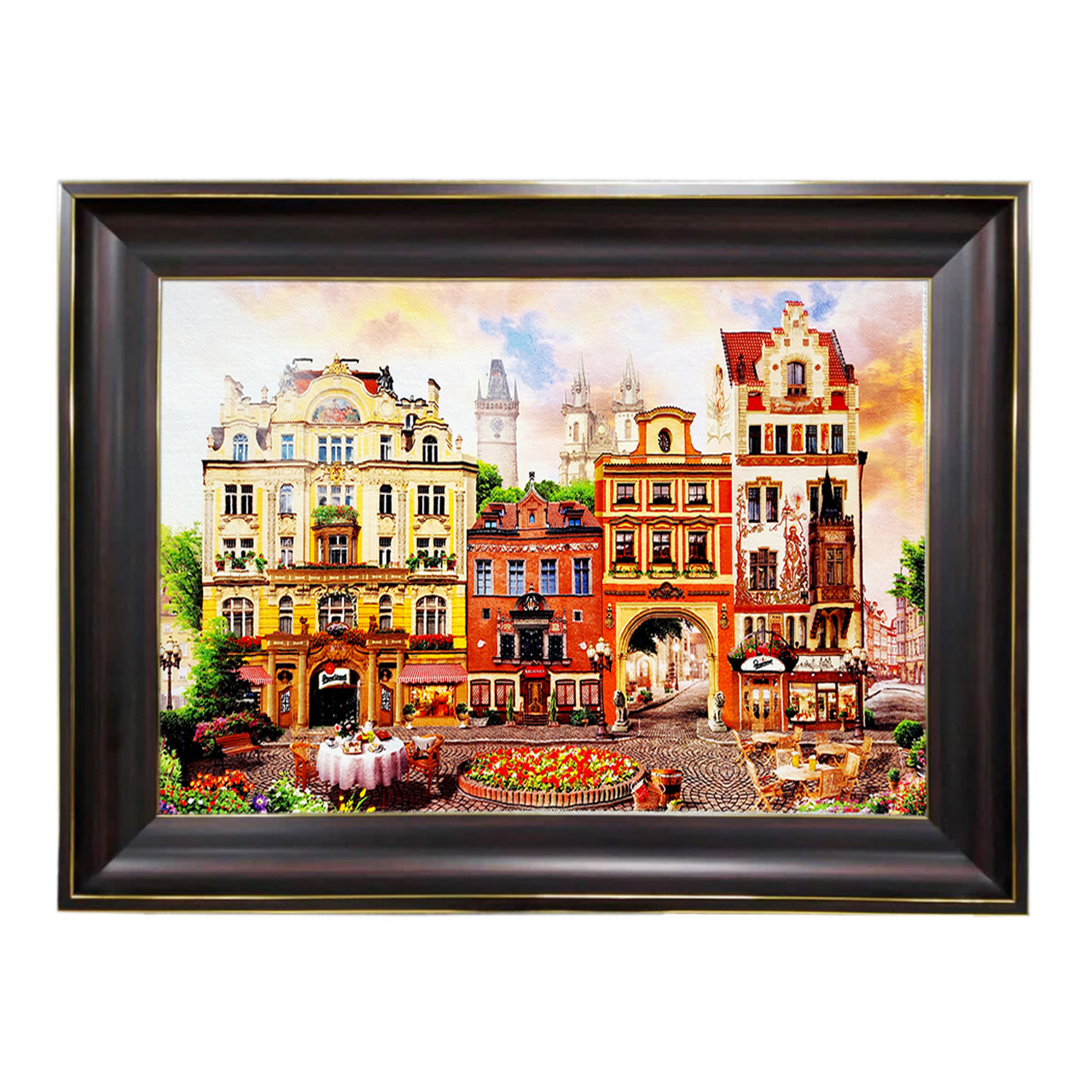 تابلو فرش چاپی طرح شهر کد 10071 سایز 60×40 سانتی متری