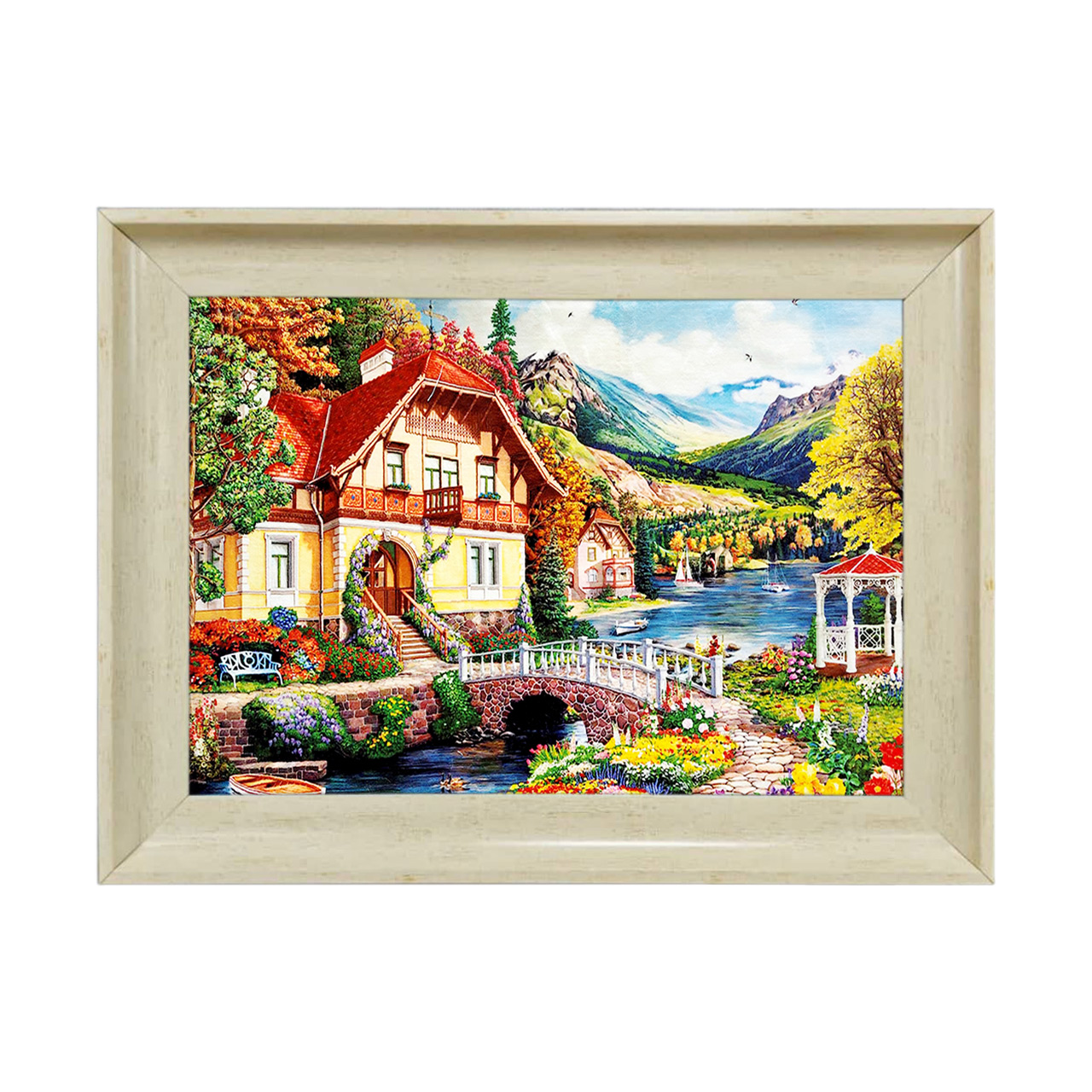 تابلو فرش چاپی طرح منظره کد 10121 سایز 50×35 سانتی متری