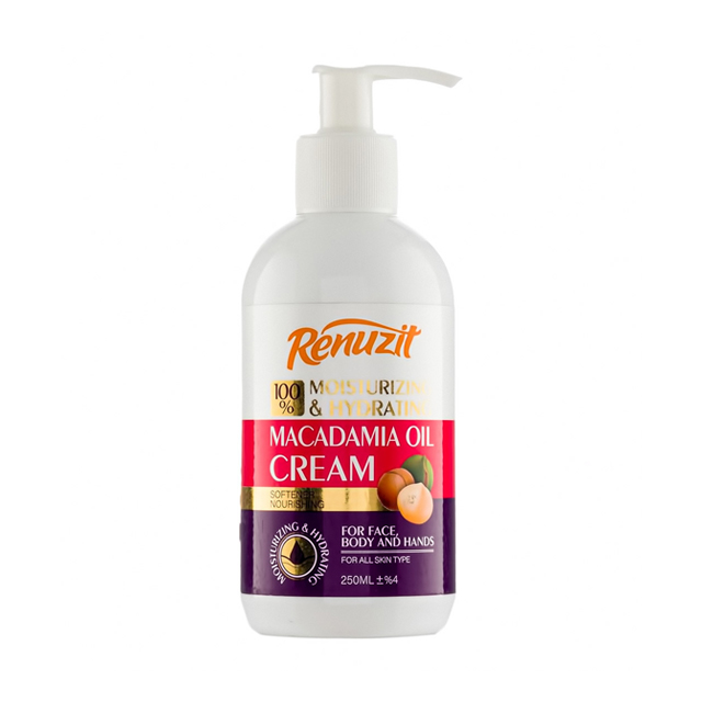 کرم آبرسان و مرطوب کننده رینوزیت حاوی روغن ماکادمیا 250 میلی لیتری