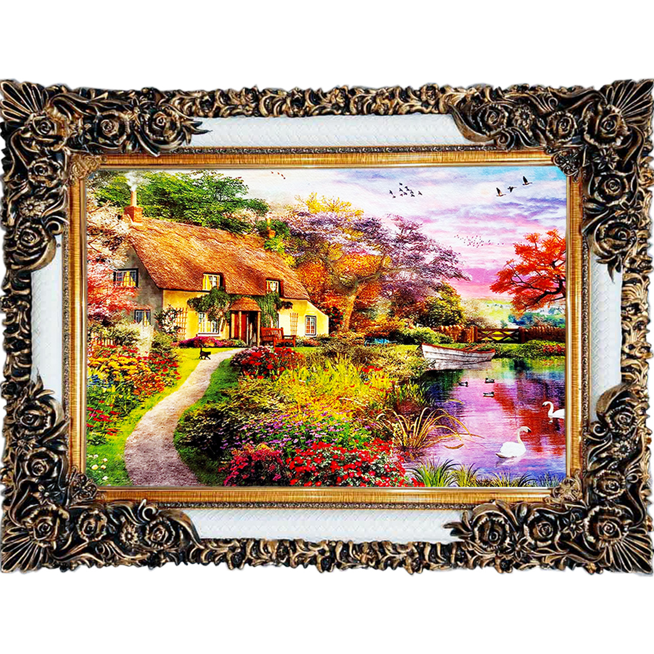 تابلو فرش چاپی طرح منظره کد 10145 سایز 100×70 سانتی متری