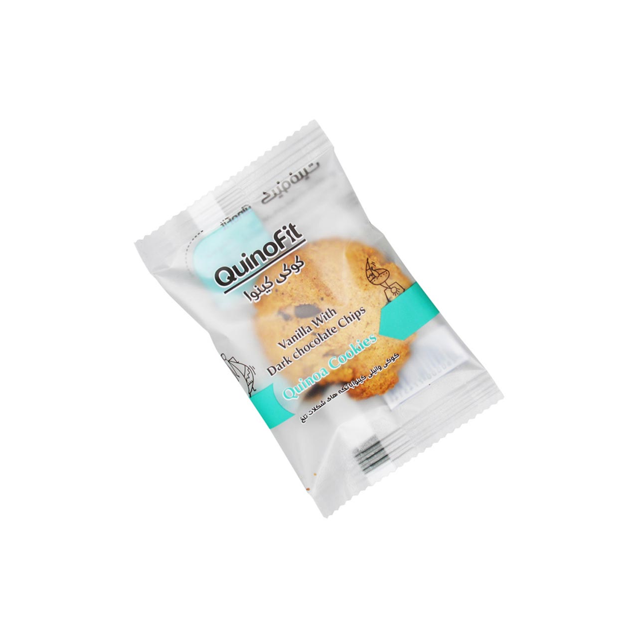 کوکی وانیلی کینوا با تکه های شکلات تلخ  کینوفیت 185 گرمی