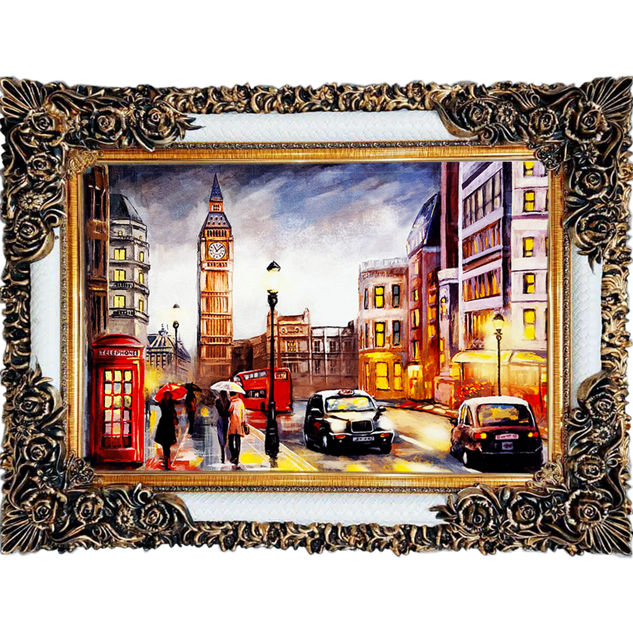 تابلو فرش چاپی طرح خیابان کد 10114 سایز 100×70 سانتی متری