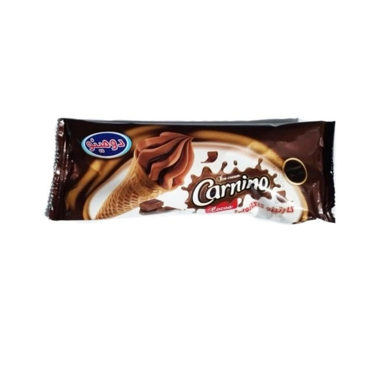 بستنی قیفی کاکائویی دومینو 85 گرمی