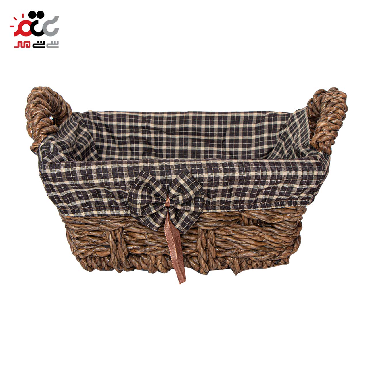 سبد نان و سبزی حصیری شایگان مدل دسته دار