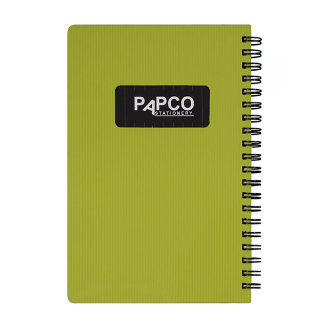 دفترچه یادداشت سیمی جلد پلاستیکی بدون خط پاپکو  100 برگ مدل NB-642BC