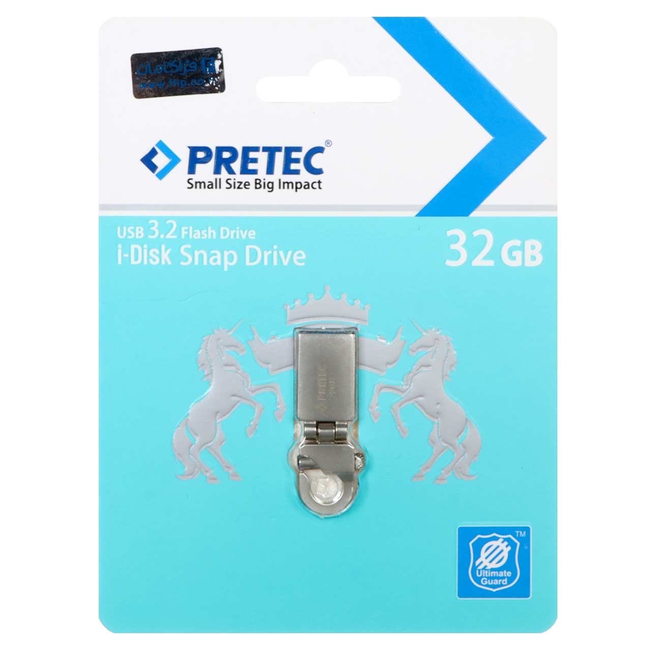 Pretec Snap Drive USB 3.2 Flash Memory - 32GB - نقره ای (گارانتی فراگامان)
