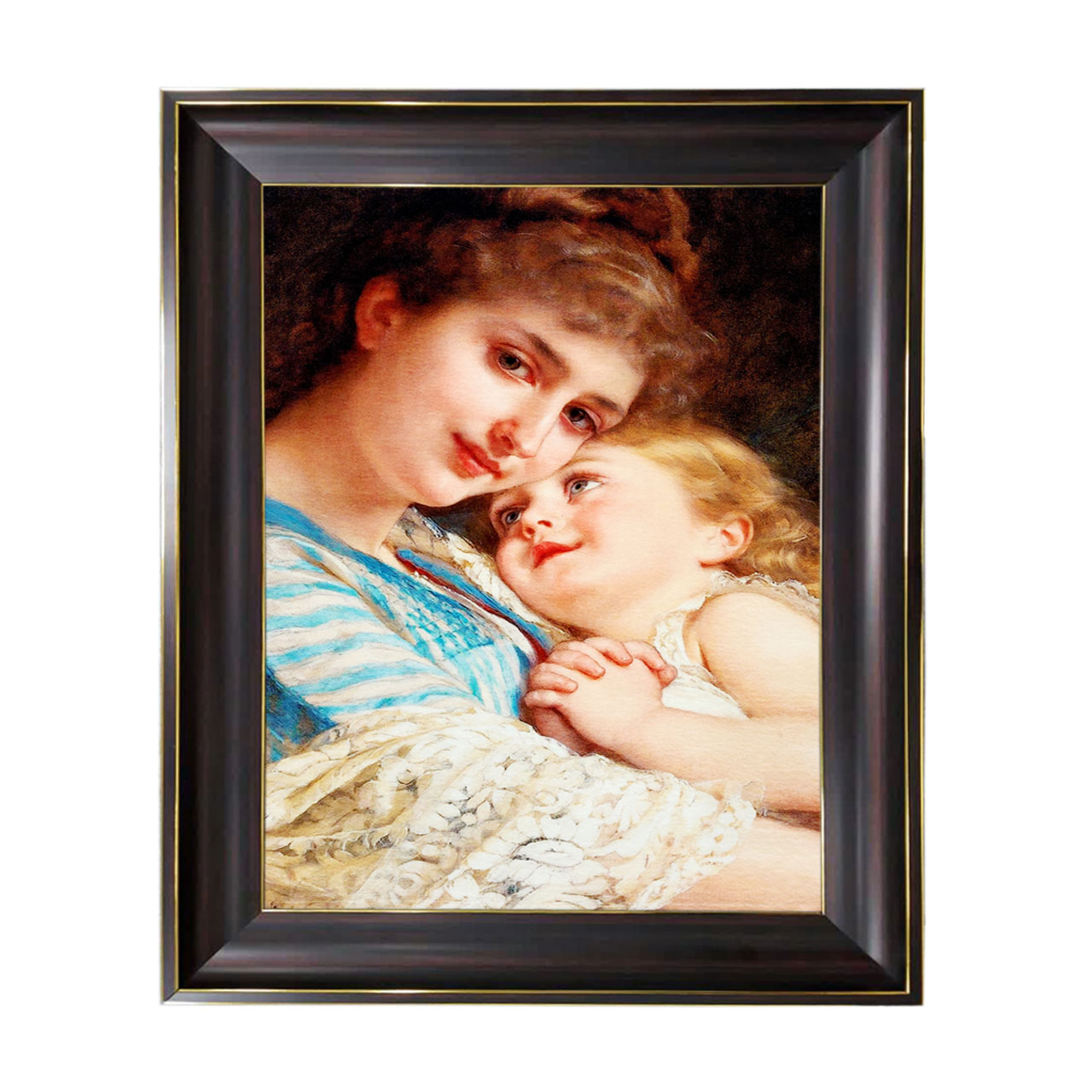 تابلو فرش چاپی طرح مادر و دختر کد 13032 سایز 70×50 سانتی متری