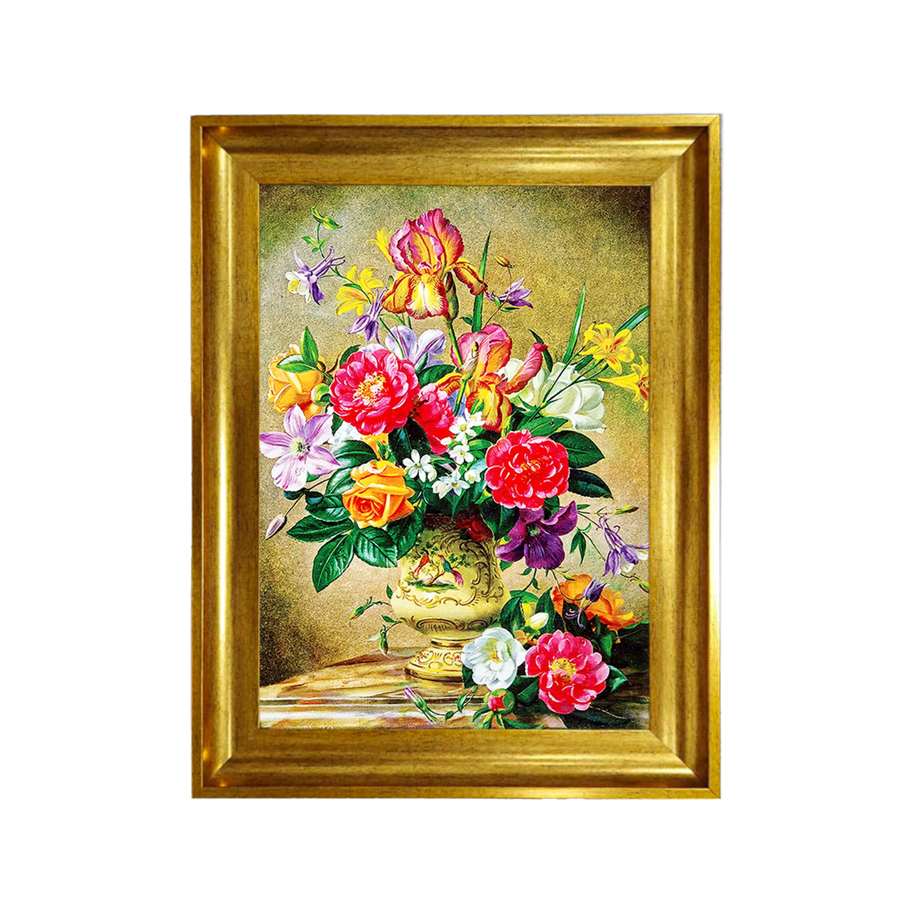 تابلو فرش چاپی طرح گل کد 12305 سایز 50×50 سانتی متری