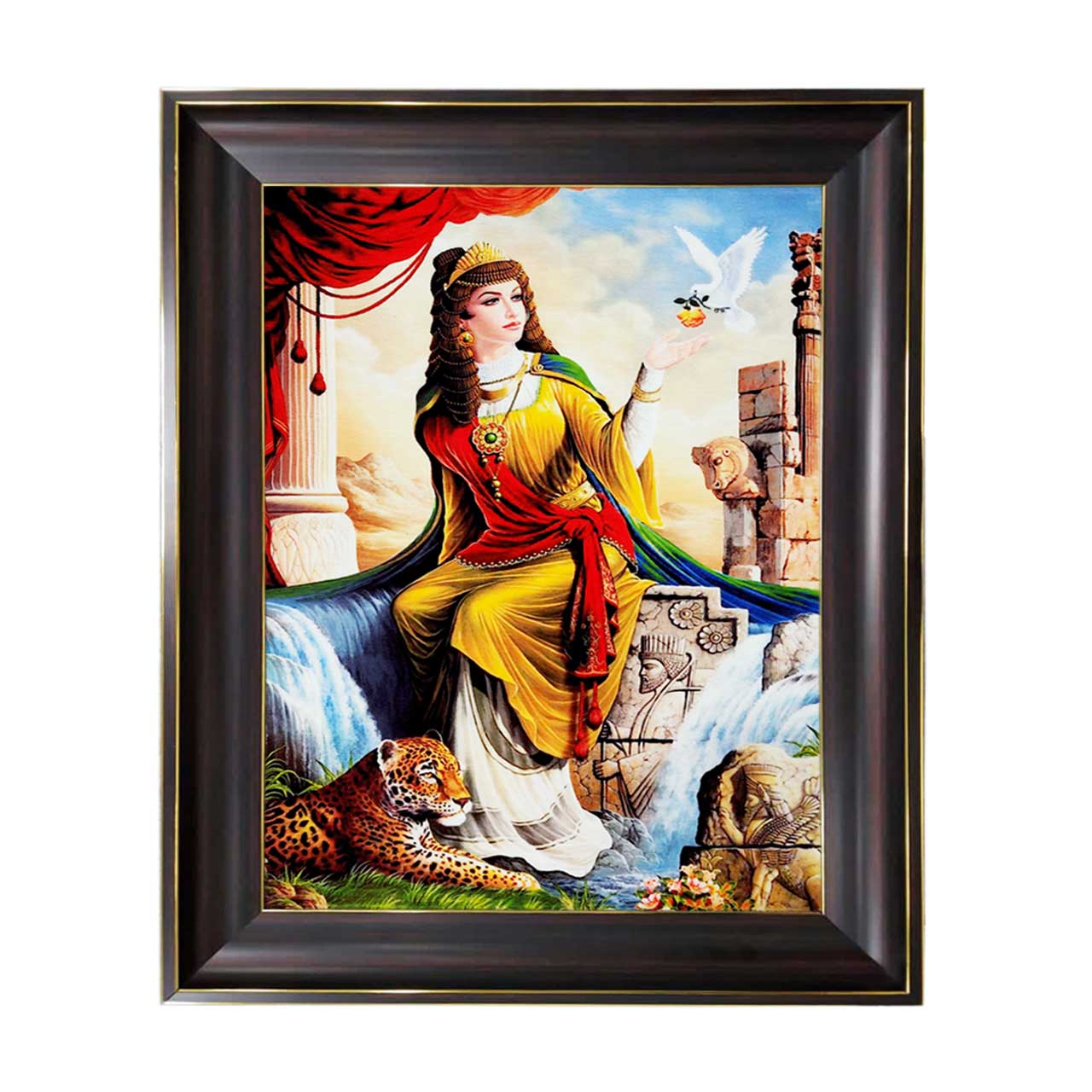 تابلو فرش چاپی طرح هخامنش کد 13001 سایز 70×50 سانتی متری