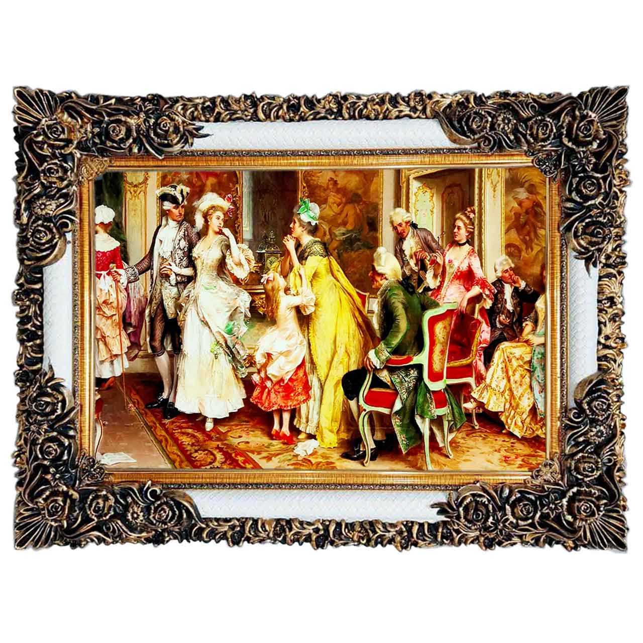 تابلو فرش چاپی طرح ضیافت کد 11012 سایز 100×50 سانتی متری