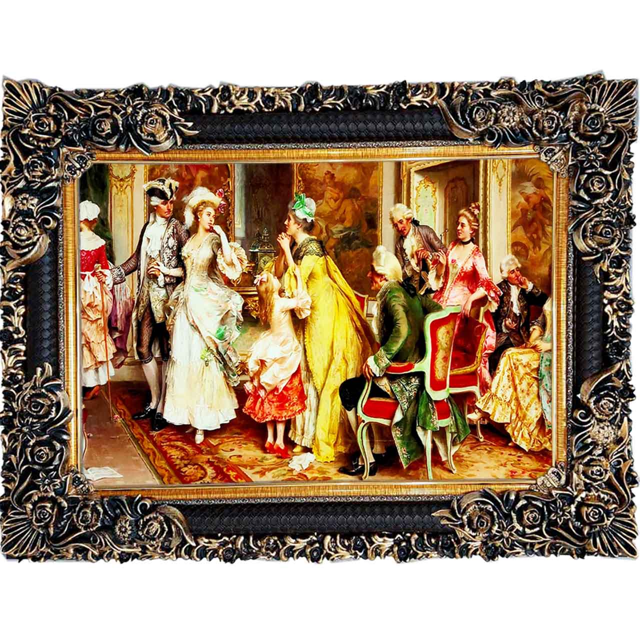 تابلو فرش چاپی طرح ضیافت کد 11012 سایز 100×70 سانتی متری