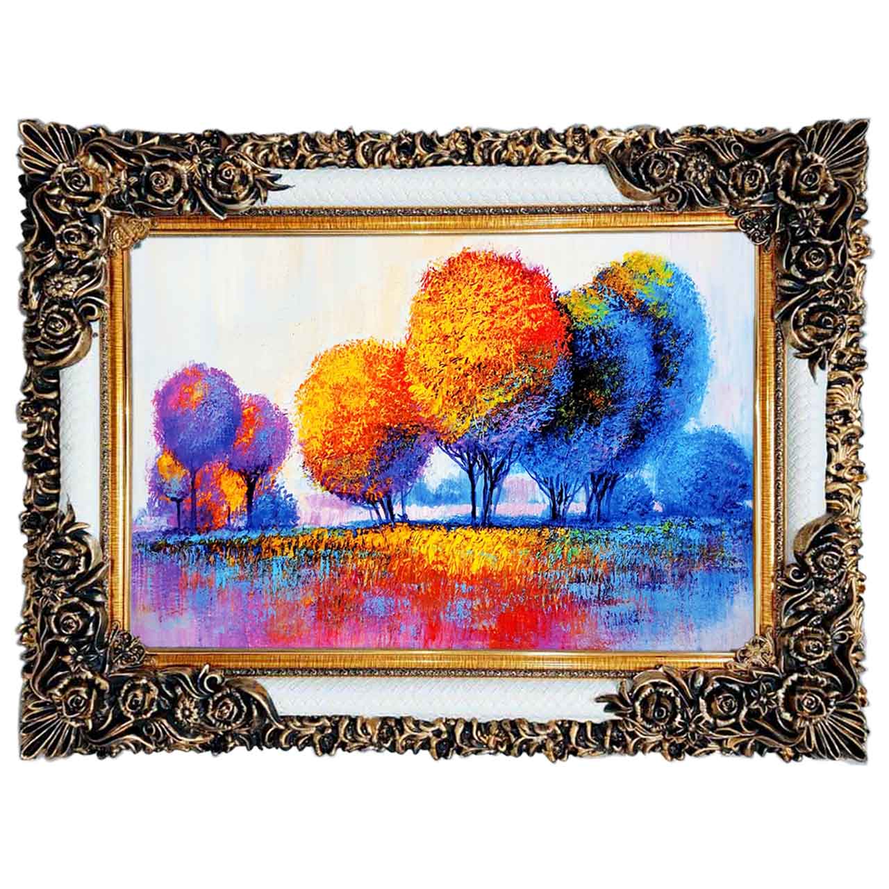 تابلو فرش چاپی طرح درخت کد 10250 سایز 100×50 سانتی متری