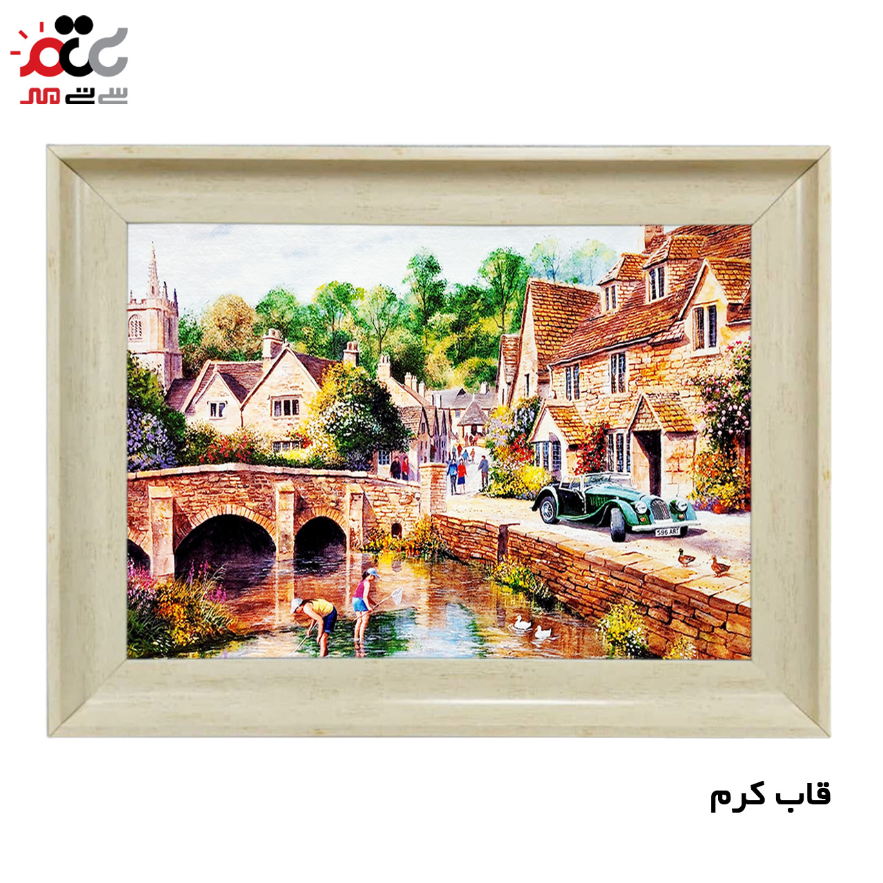 تابلو فرش چاپی طرح دریاچه کد 10158 سایز 60×40 سانتی متری