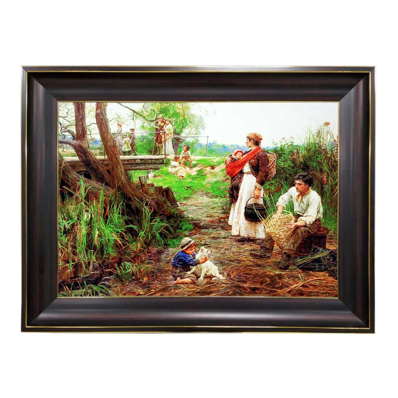 تابلو فرش چاپی طرح خانواده کد 11083 سایز 60×40 سانتی متری