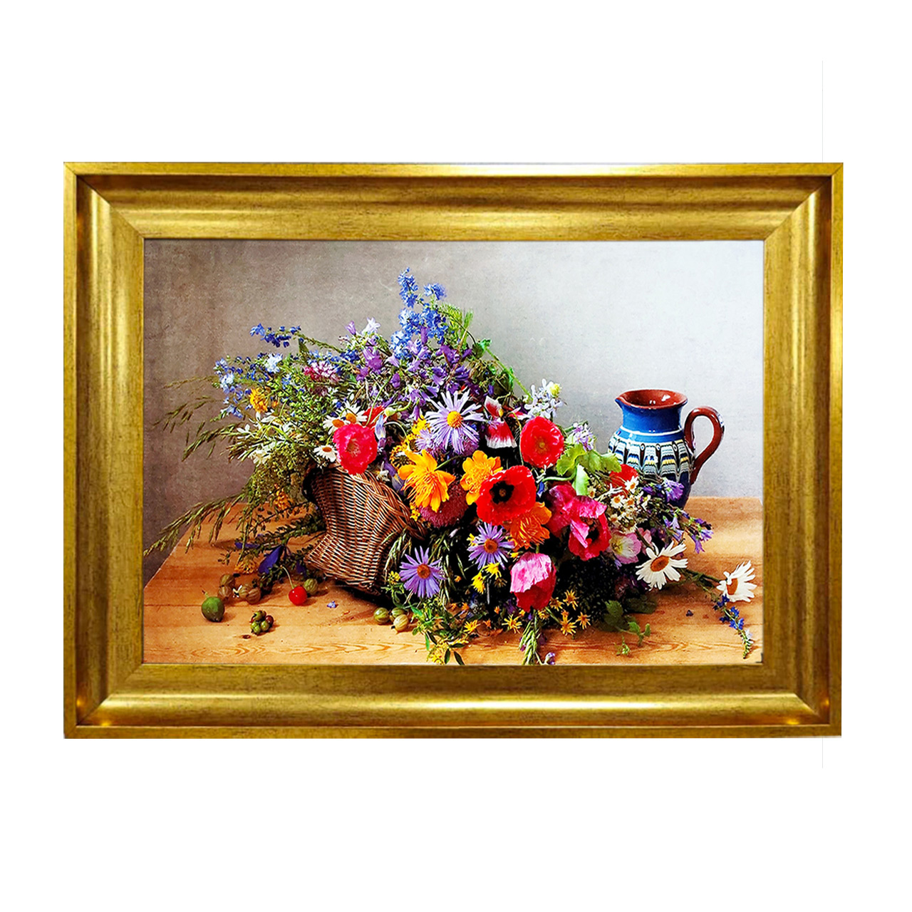 تابلو فرش چاپی طرح گل کد 12001 سایز 50×50 سانتی متری