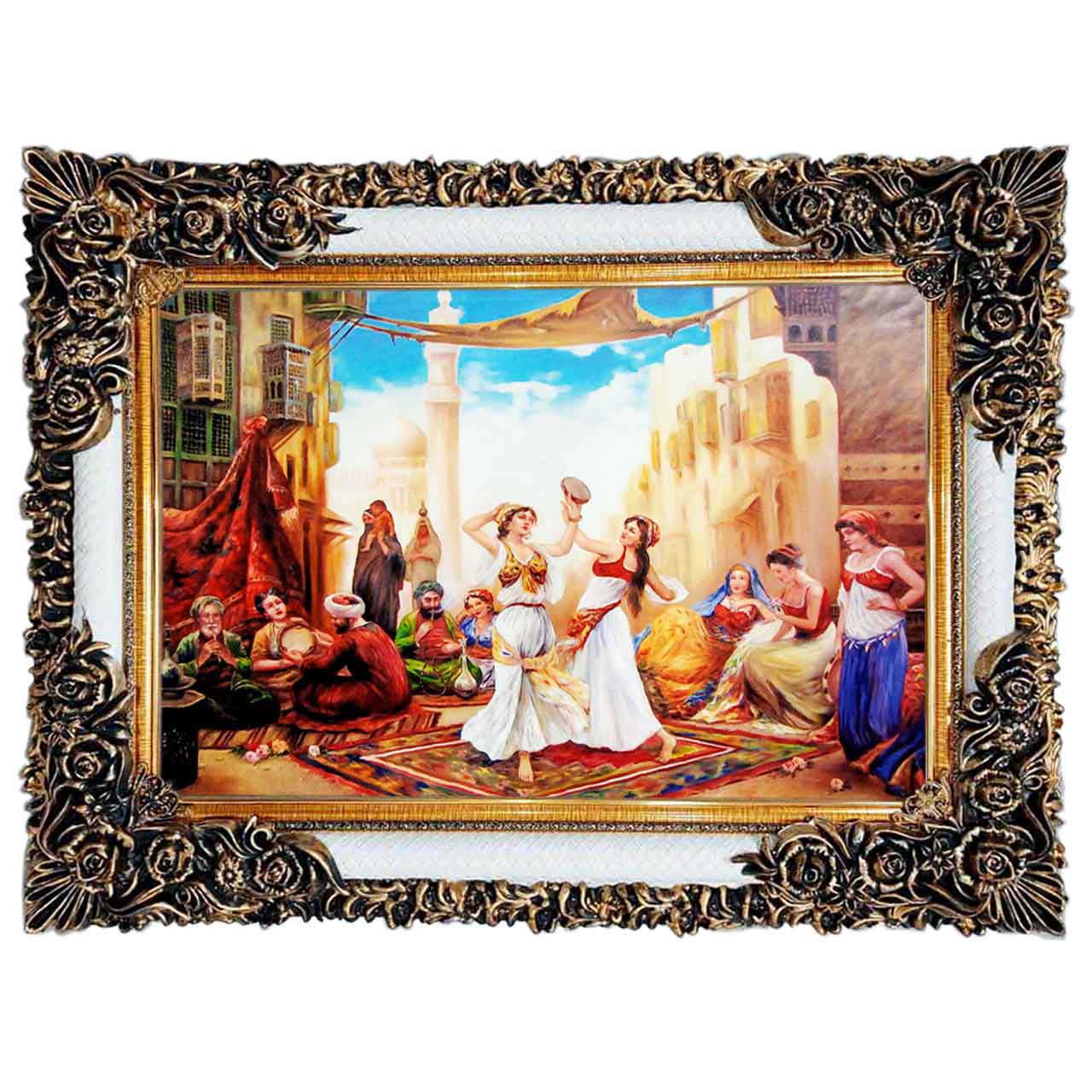 تابلو فرش چاپی طرح دهکده کد 13313 سایز 100×50 سانتی متری