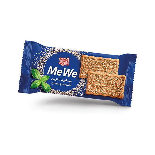 بیسکویت جو با تزیین کنجد و ریحان می وی نادری 33 گرمی