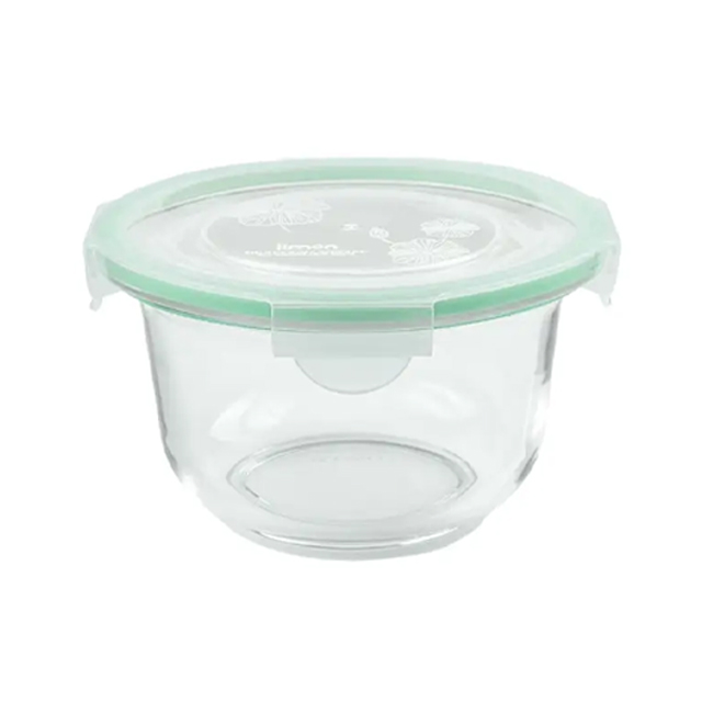 کاسه گرد درب دار کوچک لیمون 1200 میلی لیتری