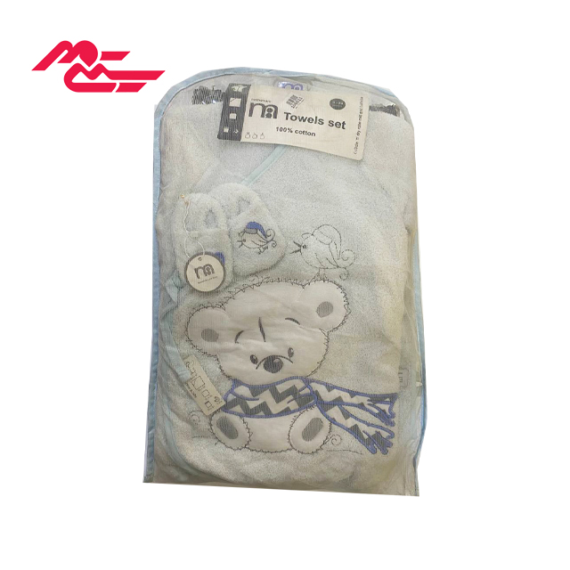 ست حوله نوزادی flowen baby طرح خرس شال دار بسته 5 عددی