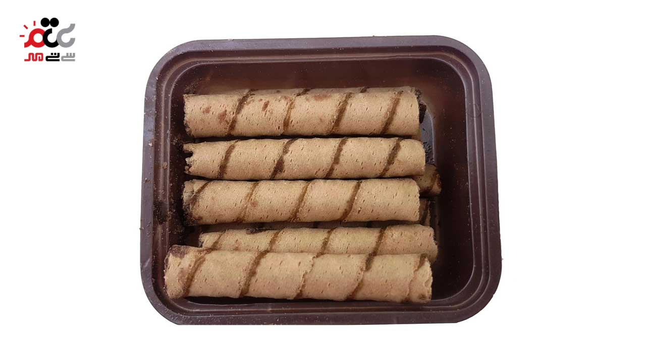 ویفر رول با مغزی فرآورده کاکائویی نادری بسته 12 عددی