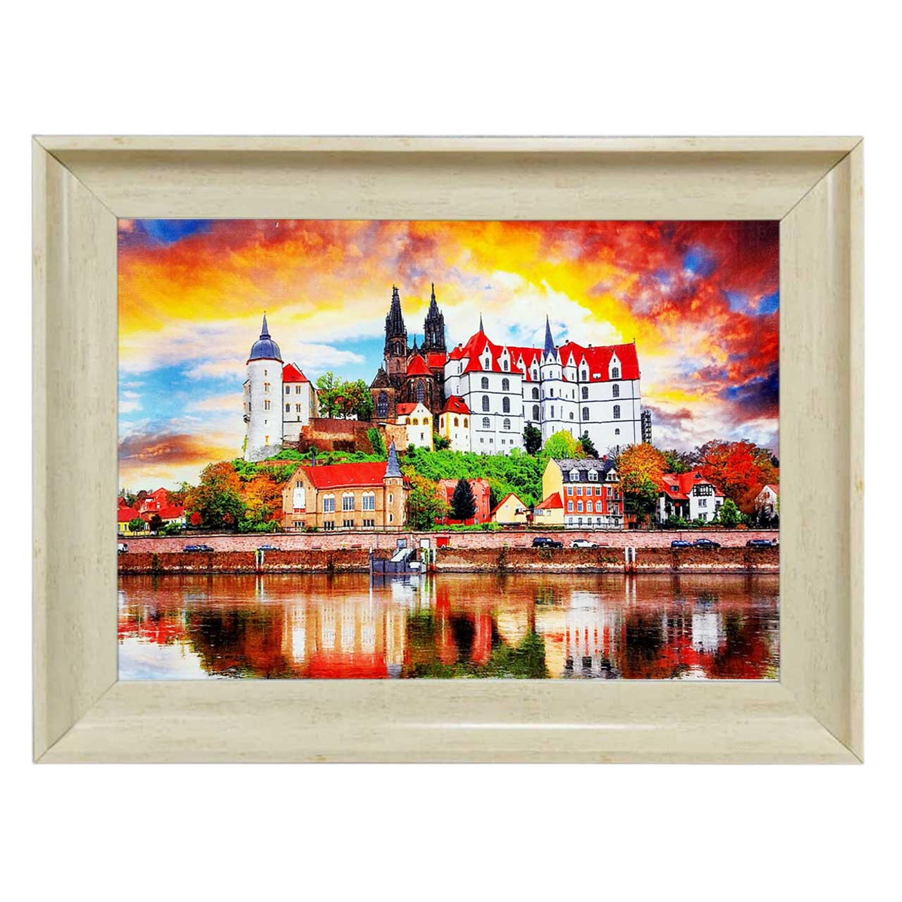 تابلو فرش چاپی طرح رودخانه کد 10001 سایز 70×50 سانتی متری