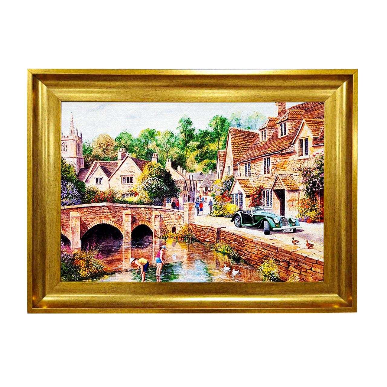 تابلو فرش چاپی طرح دریاچه کد 10158 سایز 50×50 سانتی متری