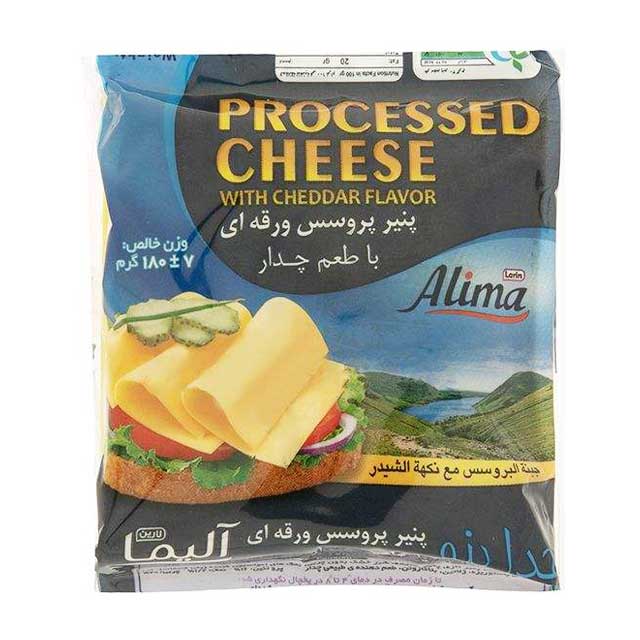 پنیر پروسس پخش شدنی  ورقه ای آلیما 180 گرمی