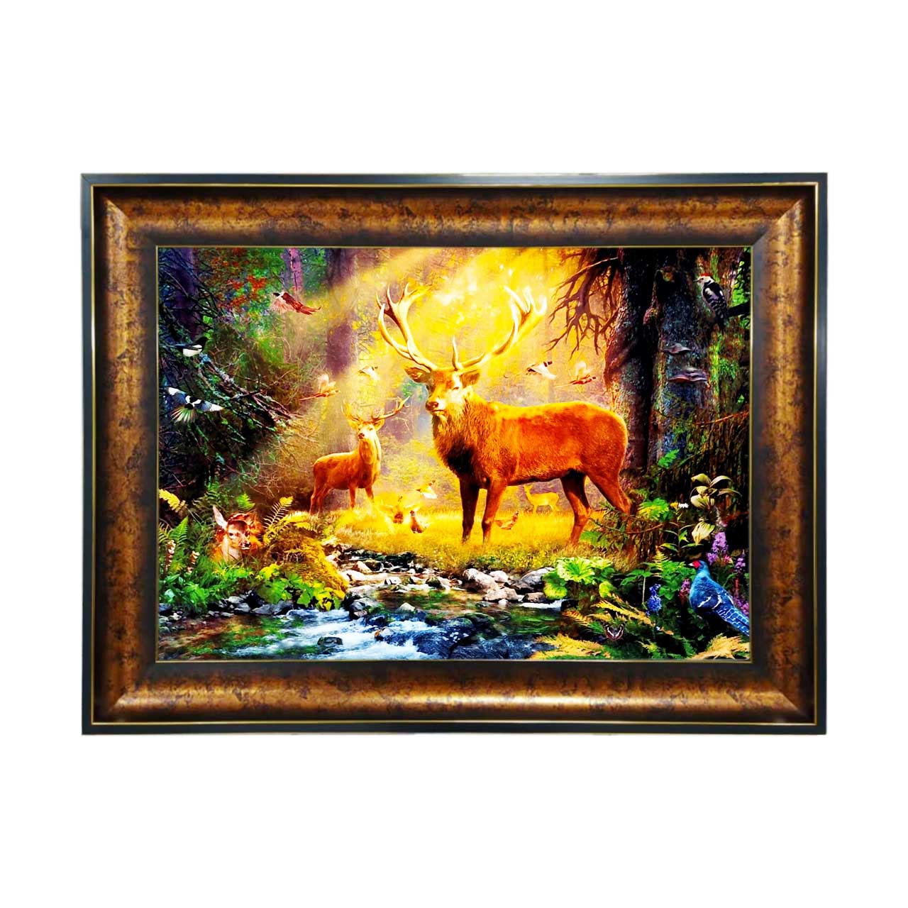 تابلو فرش چاپی طرح جنگل کد 14061 سایز 50×35 سانتی متری