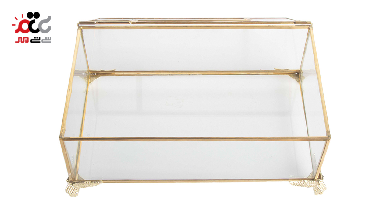 باکس جا دستمال برنجی مدل مستطیل کد 540