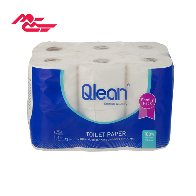 دستمال توالت 4 لایه کیولین مدل رولی بسته 12 عددی
