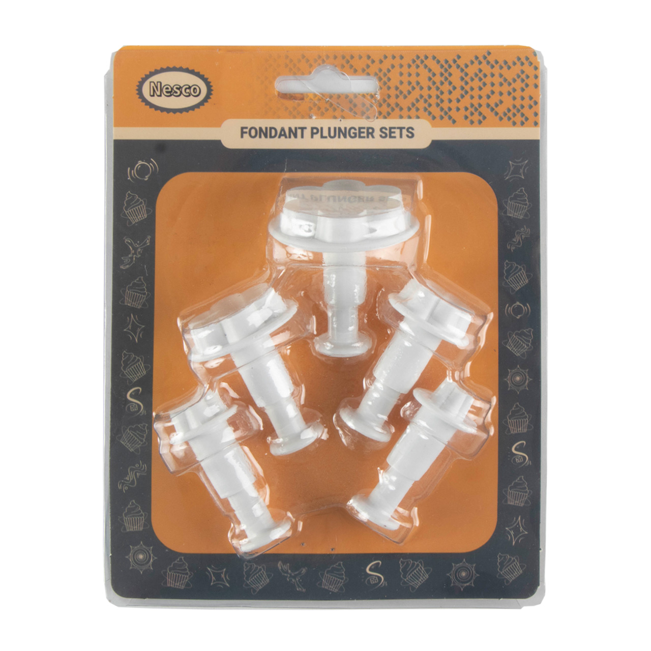 کاتر شیرینی پزی مدل فشاری طرح گل مجموعه 5 عددی