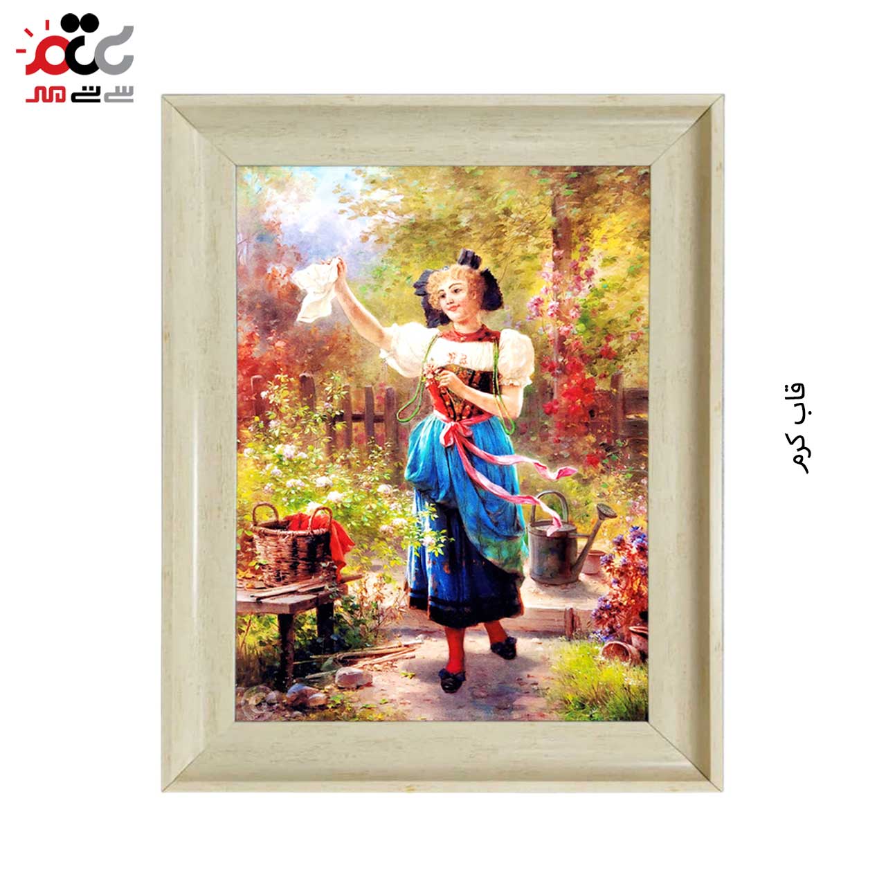 تابلو فرش چاپی طرح دختر کد 11300 سایز 50×50 سانتی متری