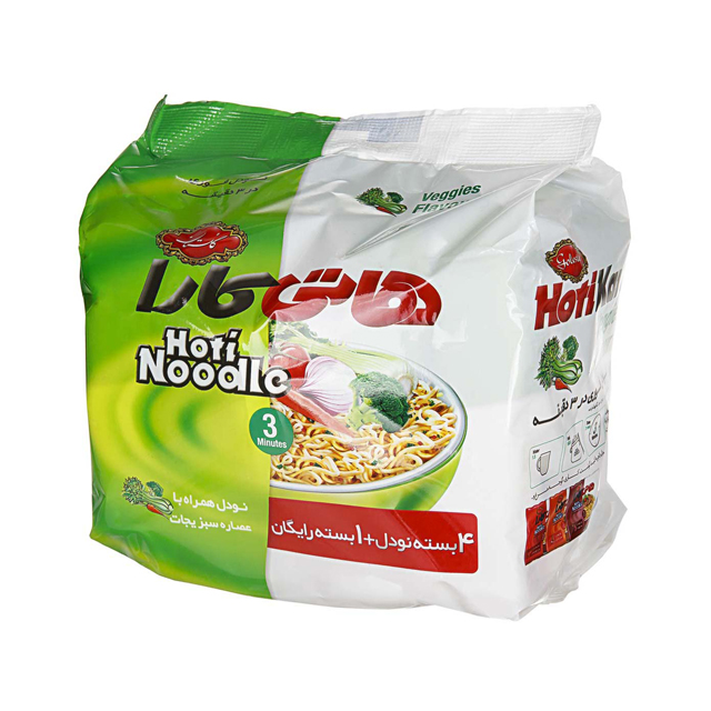 نودل با طعم سبزیجات هاتی کارا 77 گرمی بسته 5 عددی
