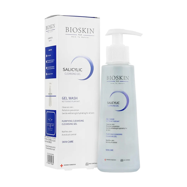 ژل شست و شو صورت بایو اسکین پلاس مدل سالیسیلیک 200 میلی لیتری