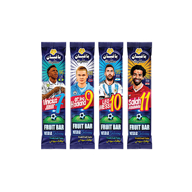 بهترین  لواشک استیکی فوتبالی باغبان 50 گرمی