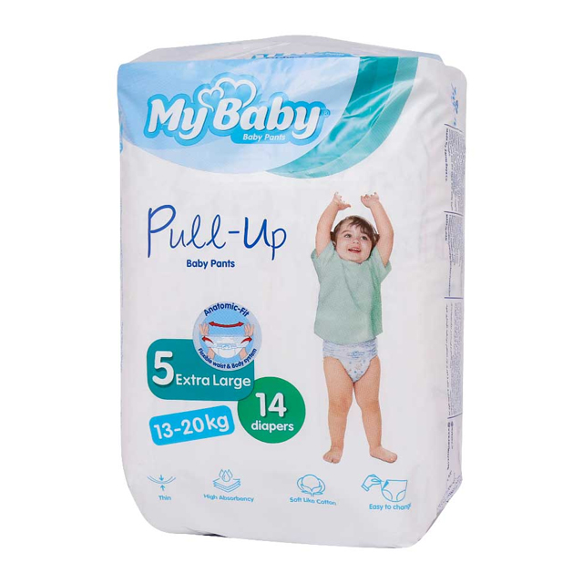 پوشک کودک شورتی مای بیبی سایز 5 سری پول آپ بسته 14 عددی