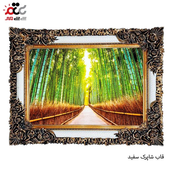 تابلو فرش طرح جاده ای جنگلی کد 10216 سایز 50*35 سانتی متری