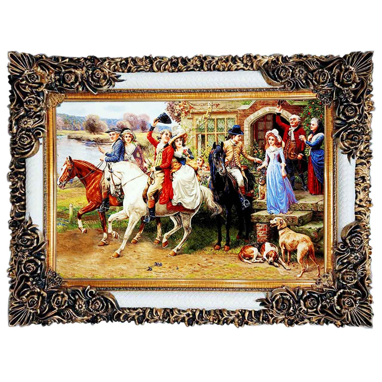 تابلو فرش چاپی طرح مسافر کد 11002 سایز 100×50 سانتی متری