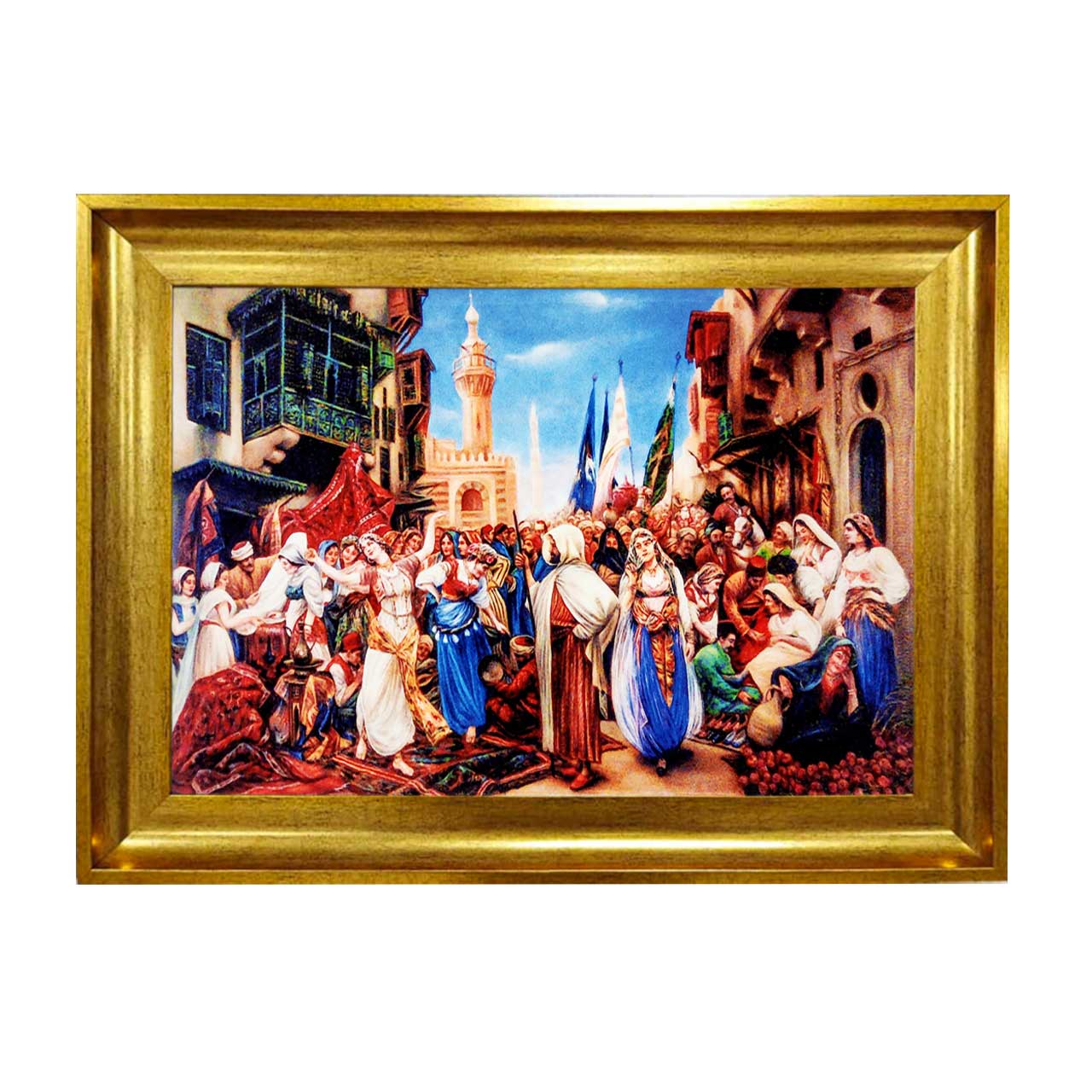 تابلو فرش چاپی طرح روستا کد 13319 سایز 50×50 سانتی متری