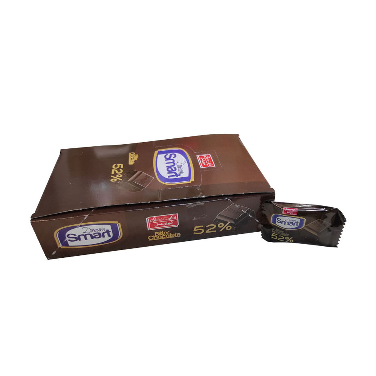 شکلات تلخ 52% دریم اسمارت شیرین عسل 9 گرمی بسته 50 عددی