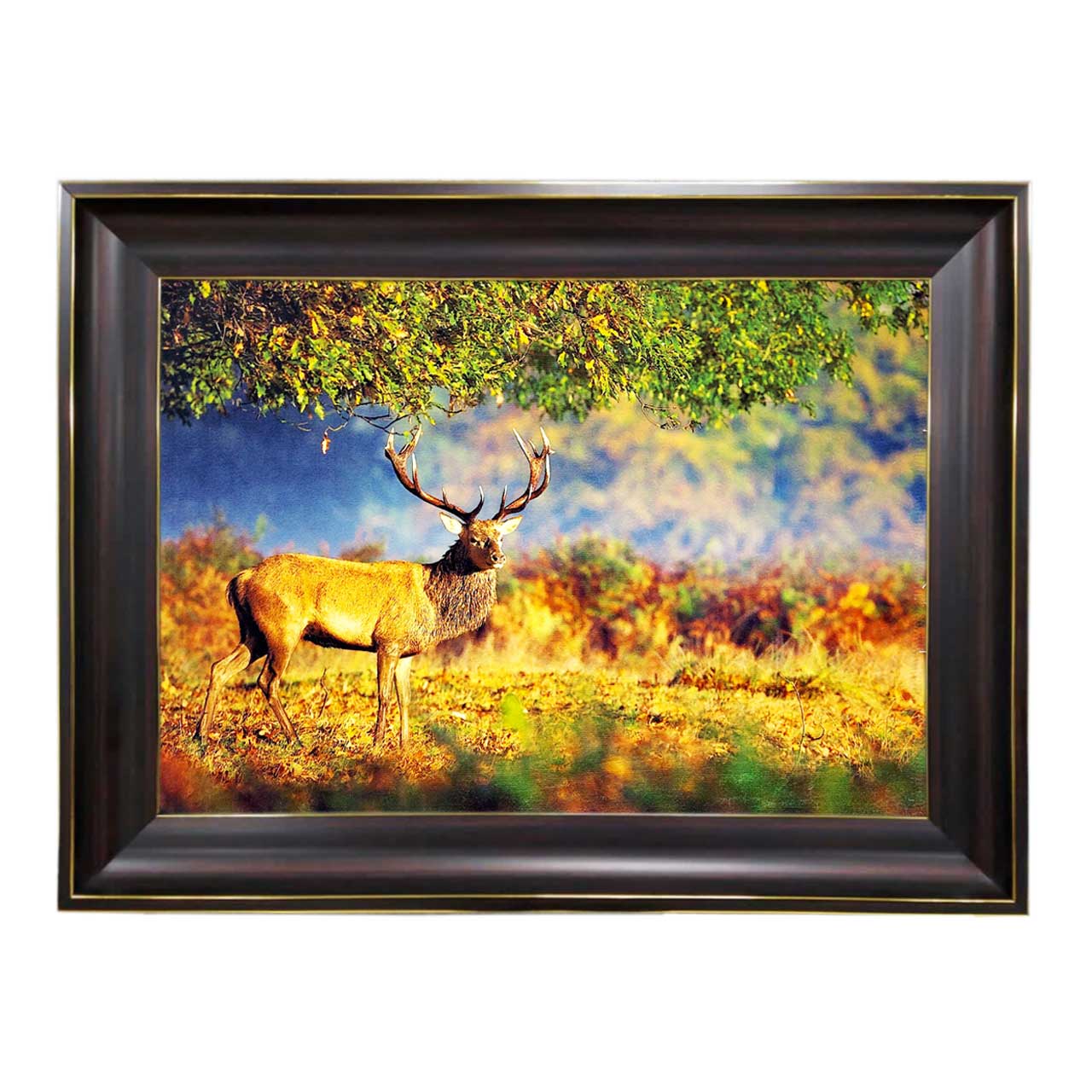 تابلو فرش چاپی طرح گوزن کد 14051 سایز 60×40 سانتی متری