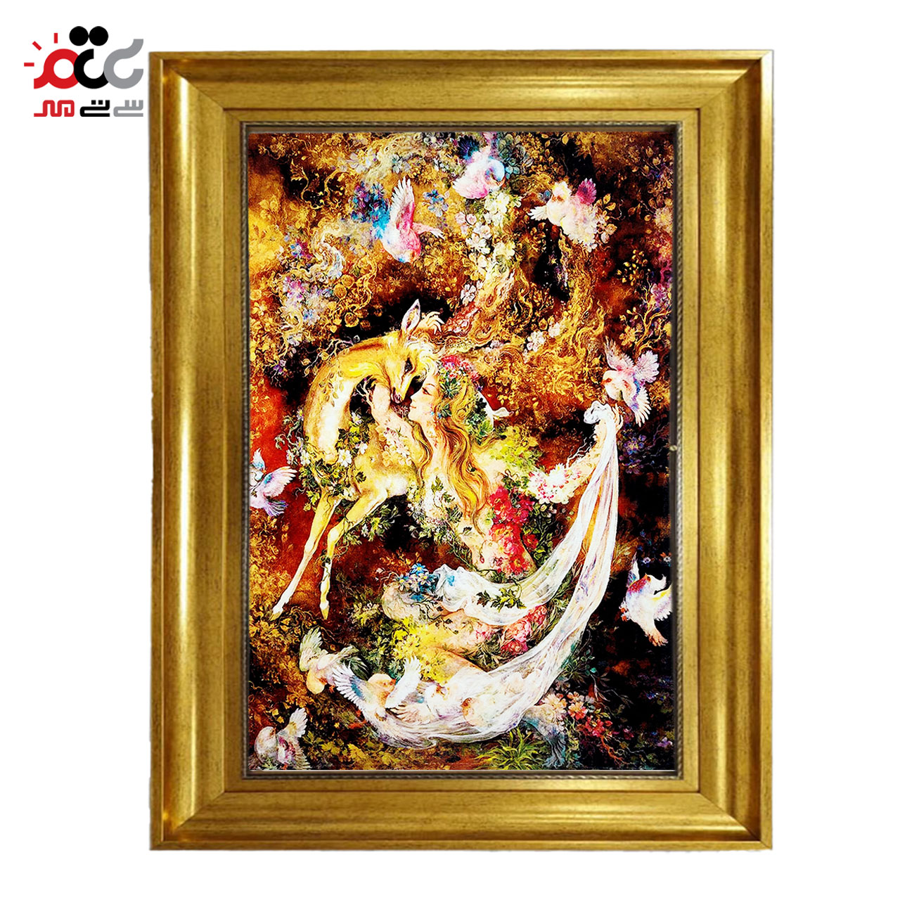 تابلو فرش چاپی طرح مینیاتوری کد 16006 سایز 50×50 سانتی متری