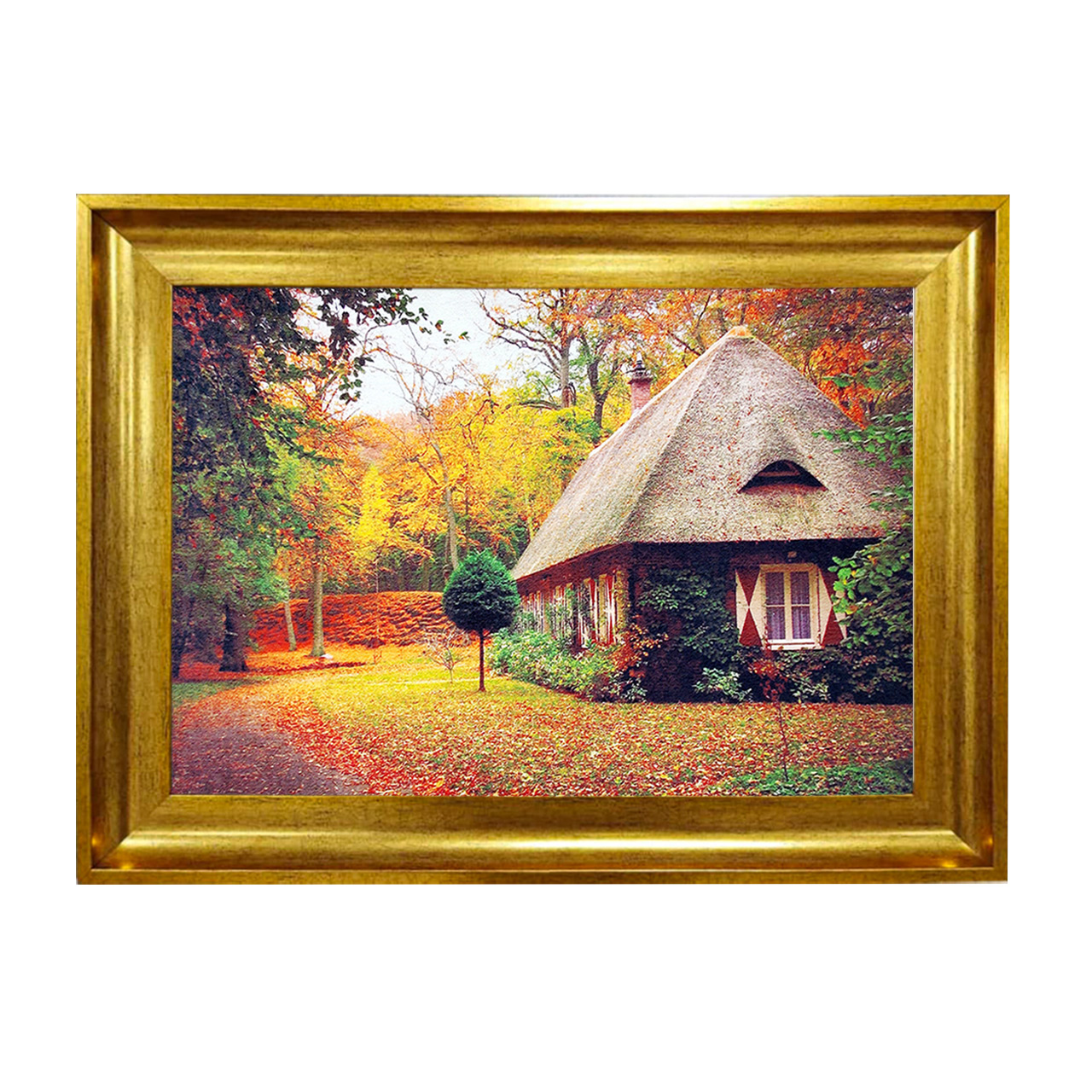 تابلو فرش چاپی طرح کلبه کد 10140 سایز 50×50 سانتی متری