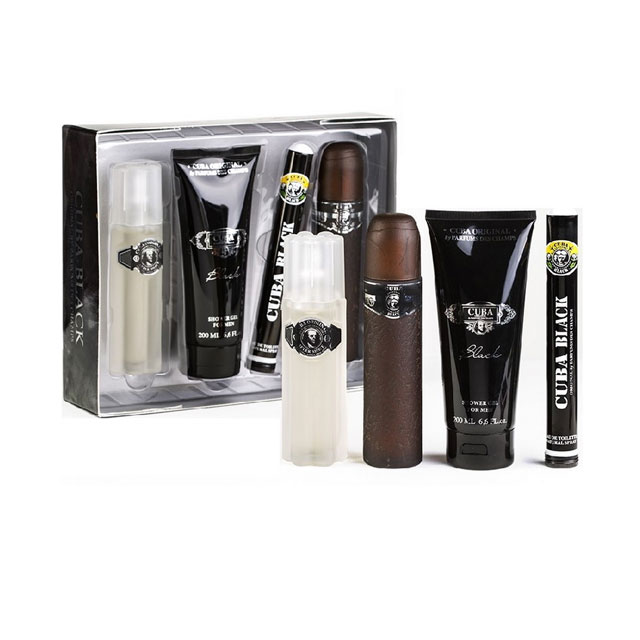 ست عطر و ژل دوش و افتر شیو مردانه کوبا مدل Black