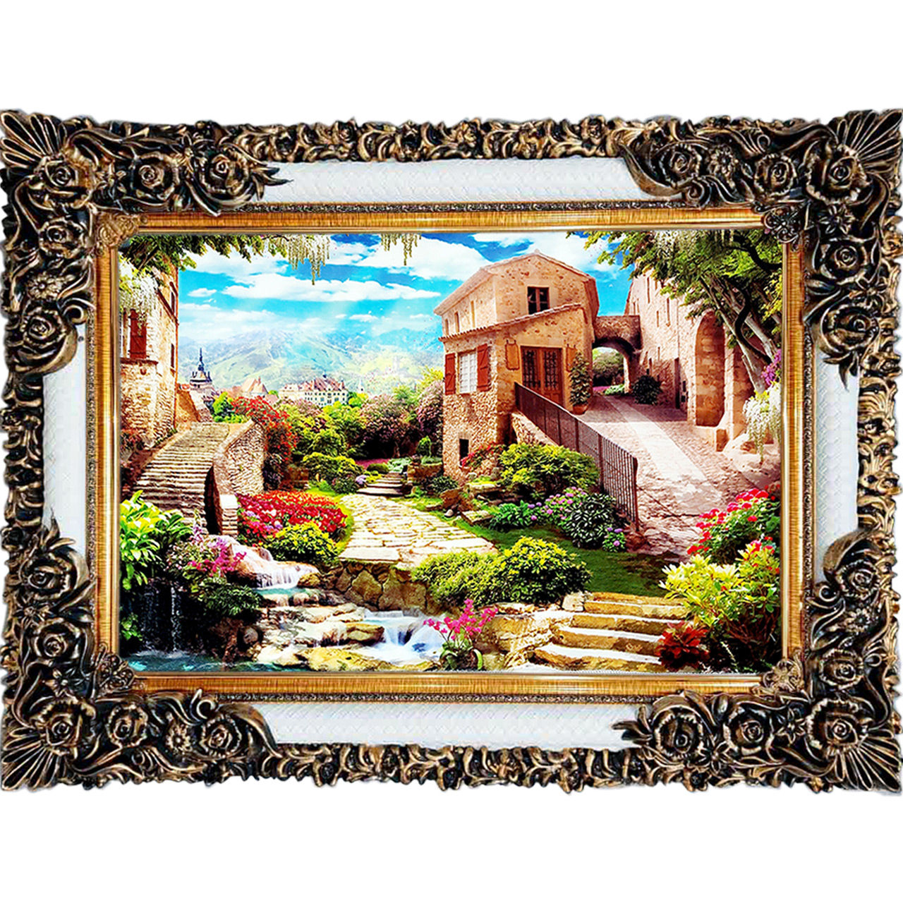 تابلو فرش چاپی طرح منظره کد 10055 سایز 100×70 سانتی متری