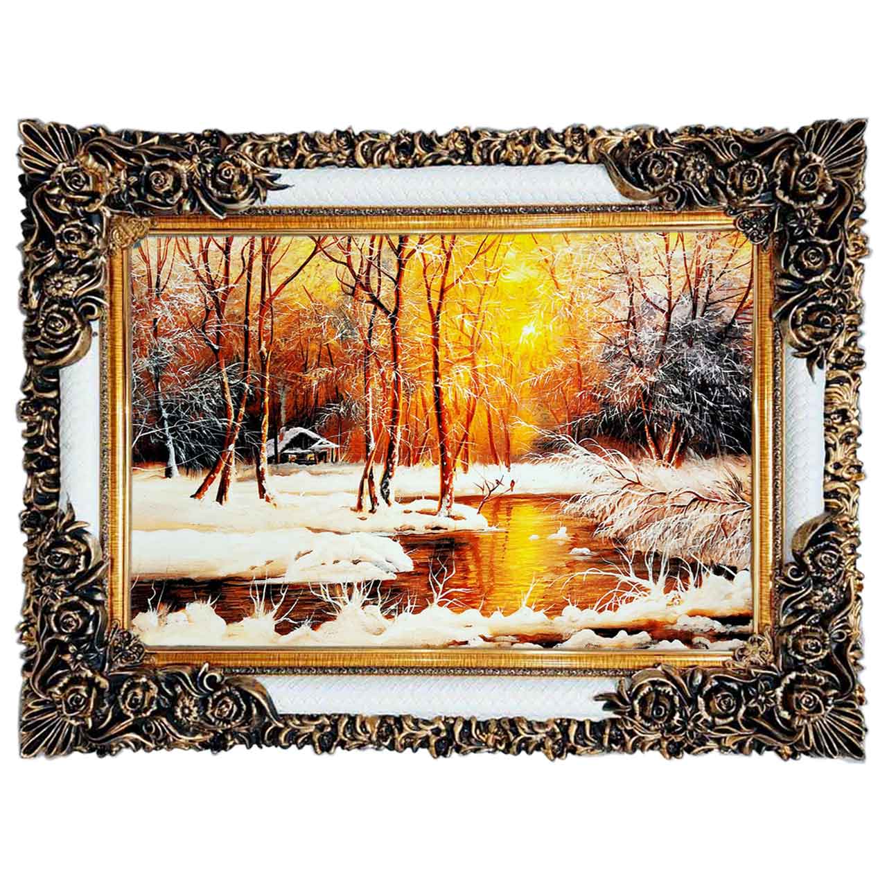 تابلو فرش چاپی طرح رودخانه کد 10252 سایز 100×50 سانتی متری