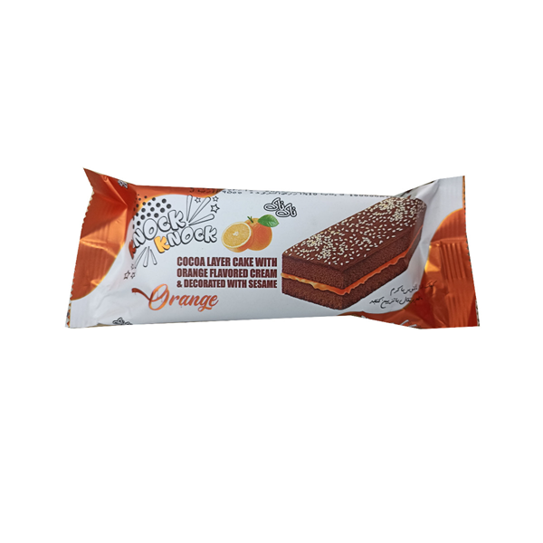 کیک لایه ای کاکائویی ناک ناک شیرین وطن با طعم پرتقال  60 گرمی