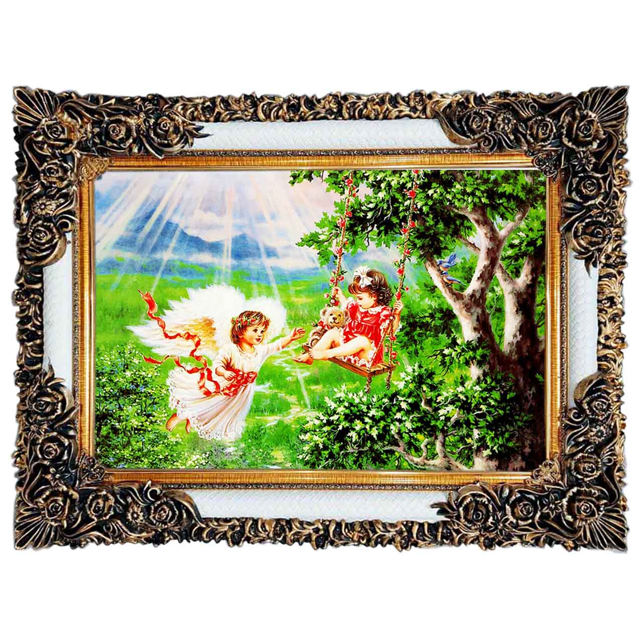 تابلو فرش چاپی طرح بهشت کد 13322 سایز 100×50 سانتی متری