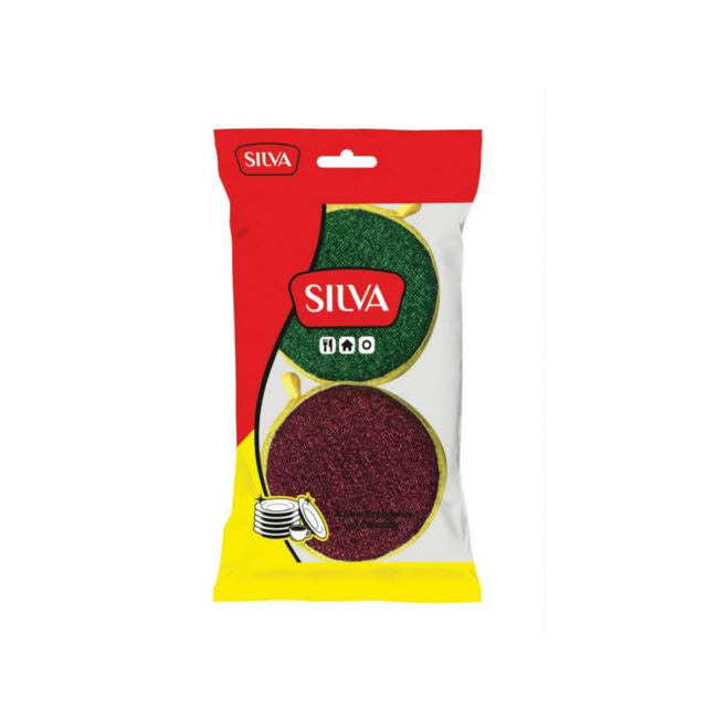 پک اسفنج زری بافت گرد سیلوا بسته 2 عددی