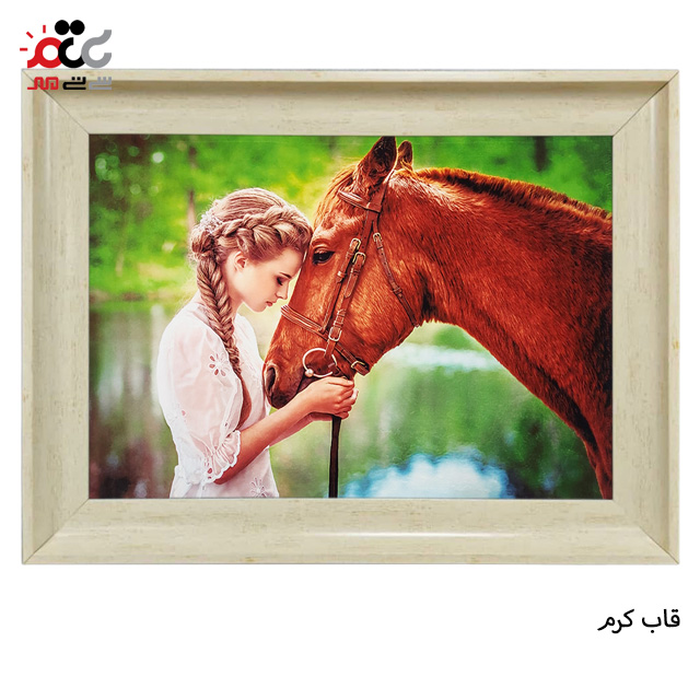 تابلو فرش چاپی طرح اسب کد 13305 سایز 60×40 سانتی متری